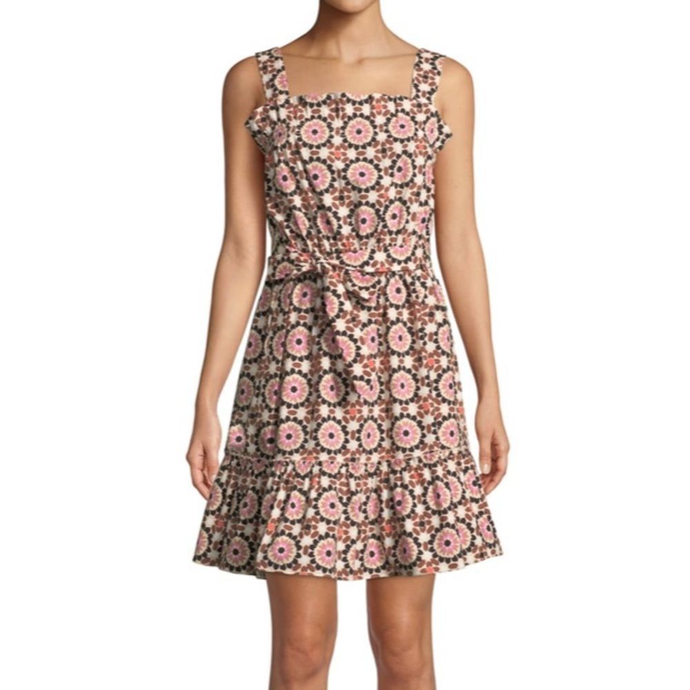 COPY - Kate Spade New York Poplin Smocked Sun Dress in Floral Mosaic Print Size…